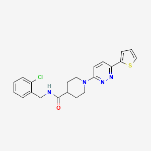 molecular formula C21H21ClN4OS B14973920 N-(2-chlorobenzyl)-1-(6-(thiophen-2-yl)pyridazin-3-yl)piperidine-4-carboxamide 
