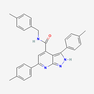 molecular formula C29H26N4O B14973922 N-(4-methylbenzyl)-3,6-bis(4-methylphenyl)-1H-pyrazolo[3,4-b]pyridine-4-carboxamide 