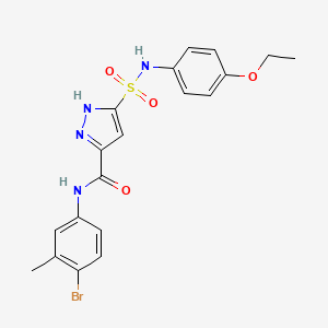 molecular formula C19H19BrN4O4S B14973937 N-(4-bromo-3-methylphenyl)-3-[(4-ethoxyphenyl)sulfamoyl]-1H-pyrazole-5-carboxamide 