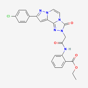molecular formula C24H19ClN6O4 B14973981 ethyl 2-[[2-[11-(4-chlorophenyl)-5-oxo-3,4,6,9,10-pentazatricyclo[7.3.0.02,6]dodeca-1(12),2,7,10-tetraen-4-yl]acetyl]amino]benzoate 