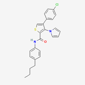 molecular formula C25H23ClN2OS B14973997 N-(4-butylphenyl)-4-(4-chlorophenyl)-3-(1H-pyrrol-1-yl)thiophene-2-carboxamide 