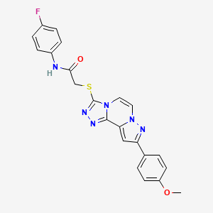 molecular formula C22H17FN6O2S B14974219 N-(4-fluorophenyl)-2-((9-(4-methoxyphenyl)pyrazolo[1,5-a][1,2,4]triazolo[3,4-c]pyrazin-3-yl)thio)acetamide 