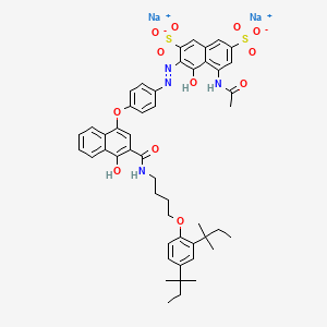 molecular formula C49H52N4Na2O12S2 B1497424 disodium;5-acetamido-3-[[4-[3-[4-[2,4-bis(2-methylbutan-2-yl)phenoxy]butylcarbamoyl]-4-hydroxynaphthalen-1-yl]oxyphenyl]diazenyl]-4-hydroxynaphthalene-2,7-disulfonate CAS No. 63059-47-2