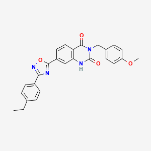 molecular formula C26H22N4O4 B14974330 7-(3-(4-ethylphenyl)-1,2,4-oxadiazol-5-yl)-3-(4-methoxybenzyl)quinazoline-2,4(1H,3H)-dione 