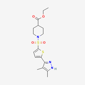 molecular formula C17H23N3O4S2 B14974353 ethyl 1-{[5-(4,5-dimethyl-1H-pyrazol-3-yl)thiophen-2-yl]sulfonyl}piperidine-4-carboxylate 