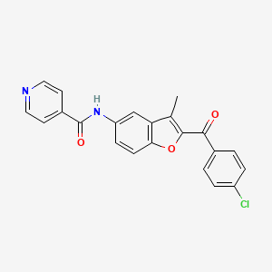molecular formula C22H15ClN2O3 B14974434 N-{2-[(4-chlorophenyl)carbonyl]-3-methyl-1-benzofuran-5-yl}pyridine-4-carboxamide 