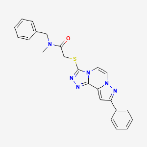 molecular formula C23H20N6OS B14974444 N-benzyl-N-methyl-2-[(11-phenyl-3,4,6,9,10-pentazatricyclo[7.3.0.02,6]dodeca-1(12),2,4,7,10-pentaen-5-yl)sulfanyl]acetamide 
