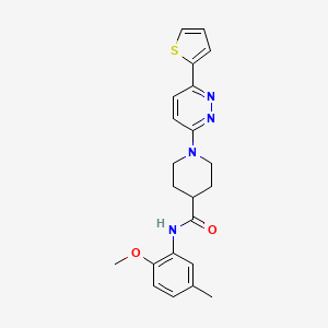 molecular formula C22H24N4O2S B14974498 N-(2-Methoxy-5-methylphenyl)-1-[6-(thiophen-2-YL)pyridazin-3-YL]piperidine-4-carboxamide 