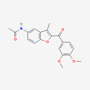 molecular formula C20H19NO5 B14974523 N-[2-(3,4-dimethoxybenzoyl)-3-methyl-1-benzofuran-5-yl]acetamide 