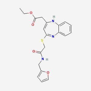 molecular formula C20H21N3O4S B14974584 ethyl [4-({2-[(furan-2-ylmethyl)amino]-2-oxoethyl}sulfanyl)-1H-1,5-benzodiazepin-2-yl]acetate 