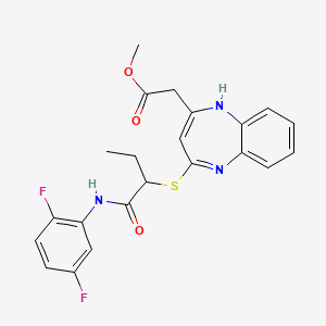 molecular formula C22H21F2N3O3S B14974592 methyl [4-({1-[(2,5-difluorophenyl)amino]-1-oxobutan-2-yl}sulfanyl)-1H-1,5-benzodiazepin-2-yl]acetate 