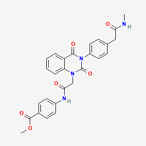 molecular formula C27H24N4O6 B14974693 Methyl 4-[2-(3-{4-[(methylcarbamoyl)methyl]phenyl}-2,4-dioxo-1,2,3,4-tetrahydroquinazolin-1-yl)acetamido]benzoate 