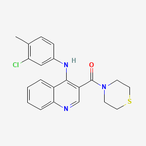 molecular formula C21H20ClN3OS B14974740 N-(3-Chloro-4-methylphenyl)-3-(thiomorpholine-4-carbonyl)quinolin-4-amine 
