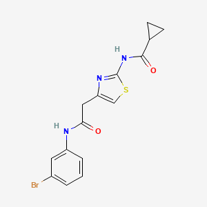 molecular formula C15H14BrN3O2S B14974836 N-(4-(2-((3-bromophenyl)amino)-2-oxoethyl)thiazol-2-yl)cyclopropanecarboxamide 