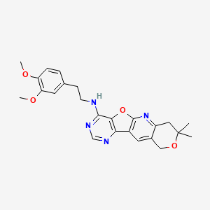 molecular formula C24H26N4O4 B14974861 N-[2-(3,4-dimethoxyphenyl)ethyl]-5,5-dimethyl-6,17-dioxa-2,12,14-triazatetracyclo[8.7.0.03,8.011,16]heptadeca-1(10),2,8,11(16),12,14-hexaen-15-amine 