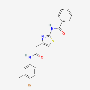 molecular formula C19H16BrN3O2S B14974864 N-(4-(2-((4-bromo-3-methylphenyl)amino)-2-oxoethyl)thiazol-2-yl)benzamide 