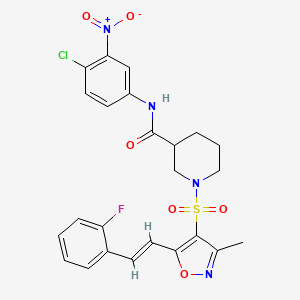 molecular formula C24H22ClFN4O6S B14974865 N-(4-Chloro-3-nitrophenyl)-1-({5-[(1E)-2-(2-fluorophenyl)ethenyl]-3-methyl-1,2-oxazol-4-YL}sulfonyl)piperidine-3-carboxamide 