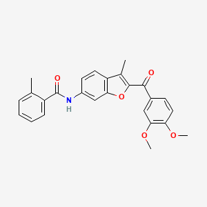 molecular formula C26H23NO5 B14974918 N-[2-(3,4-dimethoxybenzoyl)-3-methyl-1-benzofuran-6-yl]-2-methylbenzamide 