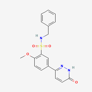 molecular formula C18H17N3O4S B14974937 N-benzyl-2-methoxy-5-(6-oxo-1,6-dihydropyridazin-3-yl)benzenesulfonamide 
