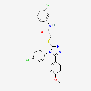 molecular formula C23H18Cl2N4O2S B14974941 N-(3-chlorophenyl)-2-{[4-(4-chlorophenyl)-5-(4-methoxyphenyl)-4H-1,2,4-triazol-3-yl]sulfanyl}acetamide 