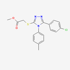 molecular formula C18H16ClN3O2S B14975019 methyl 2-{[5-(4-chlorophenyl)-4-(4-methylphenyl)-4H-1,2,4-triazol-3-yl]sulfanyl}acetate 