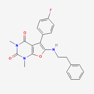 molecular formula C22H20FN3O3 B14975030 5-(4-fluorophenyl)-1,3-dimethyl-6-[(2-phenylethyl)amino]furo[2,3-d]pyrimidine-2,4(1H,3H)-dione 