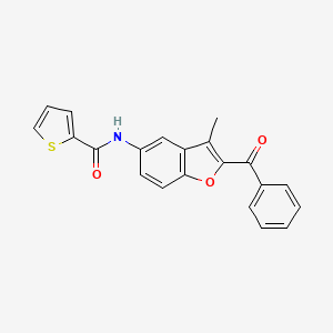 molecular formula C21H15NO3S B14975051 N-(2-benzoyl-3-methyl-1-benzofuran-5-yl)thiophene-2-carboxamide 