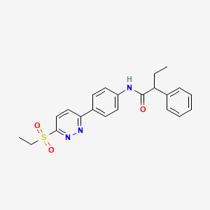 molecular formula C22H23N3O3S B14975067 N-(4-(6-(ethylsulfonyl)pyridazin-3-yl)phenyl)-2-phenylbutanamide 