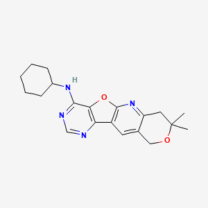 molecular formula C20H24N4O2 B14975078 N-cyclohexyl-5,5-dimethyl-6,17-dioxa-2,12,14-triazatetracyclo[8.7.0.03,8.011,16]heptadeca-1(10),2,8,11(16),12,14-hexaen-15-amine 