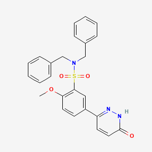 molecular formula C25H23N3O4S B14975092 N,N-dibenzyl-2-methoxy-5-(6-oxo-1,6-dihydropyridazin-3-yl)benzenesulfonamide 