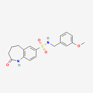 molecular formula C18H20N2O4S B14975103 N-(3-methoxybenzyl)-2-oxo-2,3,4,5-tetrahydro-1H-1-benzazepine-7-sulfonamide 