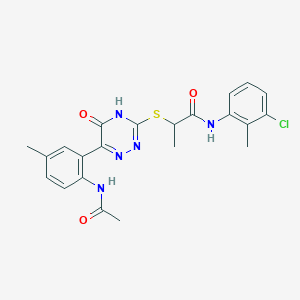 molecular formula C22H22ClN5O3S B14975145 N-(3-Chloro-2-methylphenyl)-2-{[6-(2-acetamido-5-methylphenyl)-5-oxo-4,5-dihydro-1,2,4-triazin-3-YL]sulfanyl}propanamide 