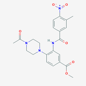 molecular formula C22H24N4O6 B14975188 Methyl 4-(4-acetylpiperazin-1-yl)-3-{[(3-methyl-4-nitrophenyl)carbonyl]amino}benzoate 