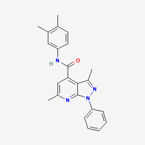 molecular formula C23H22N4O B14975212 N-(3,4-dimethylphenyl)-3,6-dimethyl-1-phenyl-1H-pyrazolo[3,4-b]pyridine-4-carboxamide 