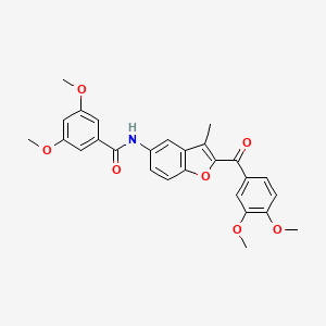 molecular formula C27H25NO7 B14975226 N-[2-(3,4-dimethoxybenzoyl)-3-methyl-1-benzofuran-5-yl]-3,5-dimethoxybenzamide 