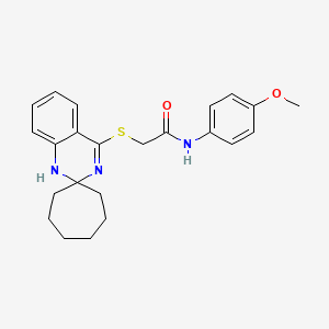 molecular formula C23H27N3O2S B14975263 N-(4-Methoxyphenyl)-2-{1'H-spiro[cycloheptane-1,2'-quinazoline]sulfanyl}acetamide 