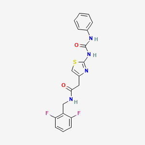 molecular formula C19H16F2N4O2S B14975296 N-(2,6-difluorobenzyl)-2-(2-(3-phenylureido)thiazol-4-yl)acetamide 