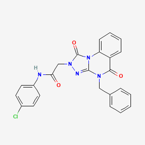 molecular formula C24H18ClN5O3 B14975469 2-(4-benzyl-1,5-dioxo-4,5-dihydro[1,2,4]triazolo[4,3-a]quinazolin-2(1H)-yl)-N-(4-chlorophenyl)acetamide 