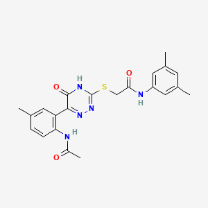 molecular formula C22H23N5O3S B14975498 N-(3,5-Dimethylphenyl)-2-{[6-(2-acetamido-5-methylphenyl)-5-oxo-4,5-dihydro-1,2,4-triazin-3-YL]sulfanyl}acetamide 