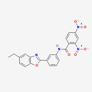 molecular formula C22H16N4O6 B14975537 N-[3-(5-ethyl-1,3-benzoxazol-2-yl)phenyl]-2,4-dinitrobenzamide 
