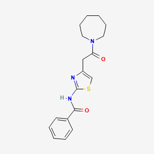 molecular formula C18H21N3O2S B14975539 N-(4-(2-(azepan-1-yl)-2-oxoethyl)thiazol-2-yl)benzamide 