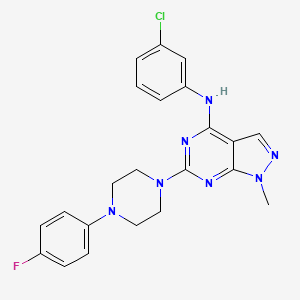 molecular formula C22H21ClFN7 B14975551 N-(3-chlorophenyl)-6-[4-(4-fluorophenyl)piperazin-1-yl]-1-methyl-1H-pyrazolo[3,4-d]pyrimidin-4-amine 