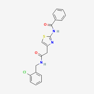 molecular formula C19H16ClN3O2S B14975563 N-(4-(2-((2-chlorobenzyl)amino)-2-oxoethyl)thiazol-2-yl)benzamide 