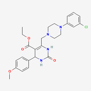 molecular formula C25H29ClN4O4 B14975567 Ethyl 6-{[4-(3-chlorophenyl)piperazin-1-yl]methyl}-4-(4-methoxyphenyl)-2-oxo-1,2,3,4-tetrahydropyrimidine-5-carboxylate 