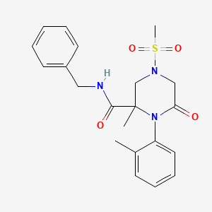 molecular formula C21H25N3O4S B14975588 N-Benzyl-4-methanesulfonyl-2-methyl-1-(2-methylphenyl)-6-oxopiperazine-2-carboxamide 