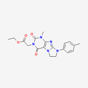 molecular formula C19H21N5O4 B14975698 ethyl [1-methyl-8-(4-methylphenyl)-2,4-dioxo-1,2,4,6,7,8-hexahydro-3H-imidazo[2,1-f]purin-3-yl]acetate 