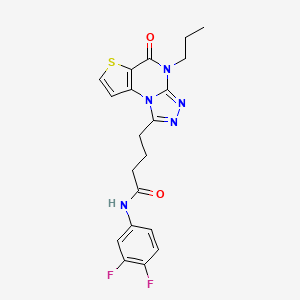 molecular formula C20H19F2N5O2S B14975729 N-(3,4-difluorophenyl)-4-(5-oxo-4-propyl-4,5-dihydrothieno[2,3-e][1,2,4]triazolo[4,3-a]pyrimidin-1-yl)butanamide 