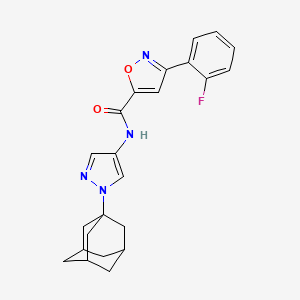 molecular formula C23H23FN4O2 B14975830 N-[1-(Adamantan-1-YL)-1H-pyrazol-4-YL]-3-(2-fluorophenyl)-1,2-oxazole-5-carboxamide 