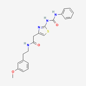 molecular formula C21H22N4O3S B14975901 N-(3-methoxyphenethyl)-2-(2-(3-phenylureido)thiazol-4-yl)acetamide 