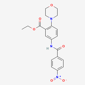 molecular formula C20H21N3O6 B14975940 Ethyl 2-(morpholin-4-YL)-5-(4-nitrobenzamido)benzoate 